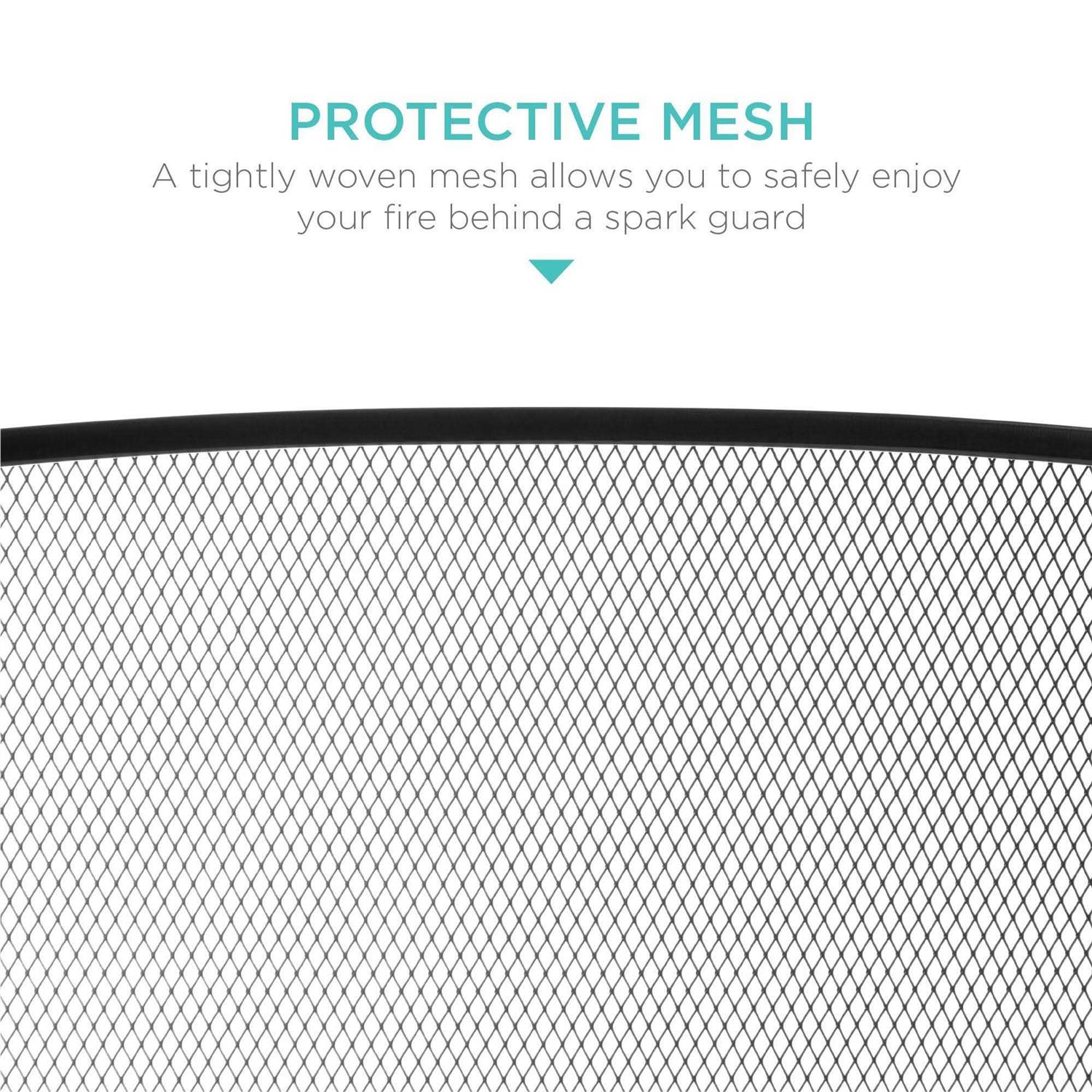 Best Choice Products 54.25×30.25in 3-Panel Steel Mesh Fireplace Screen