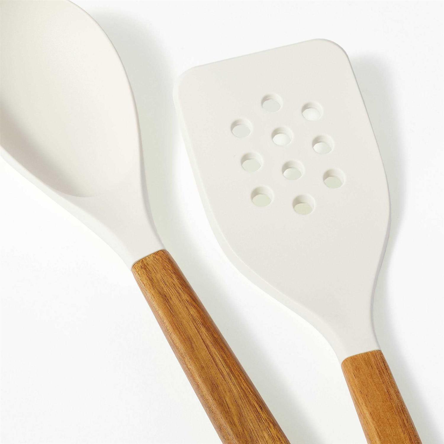 Figmint 10pc Wood/Nylon Kitchen Utensil Set Brown