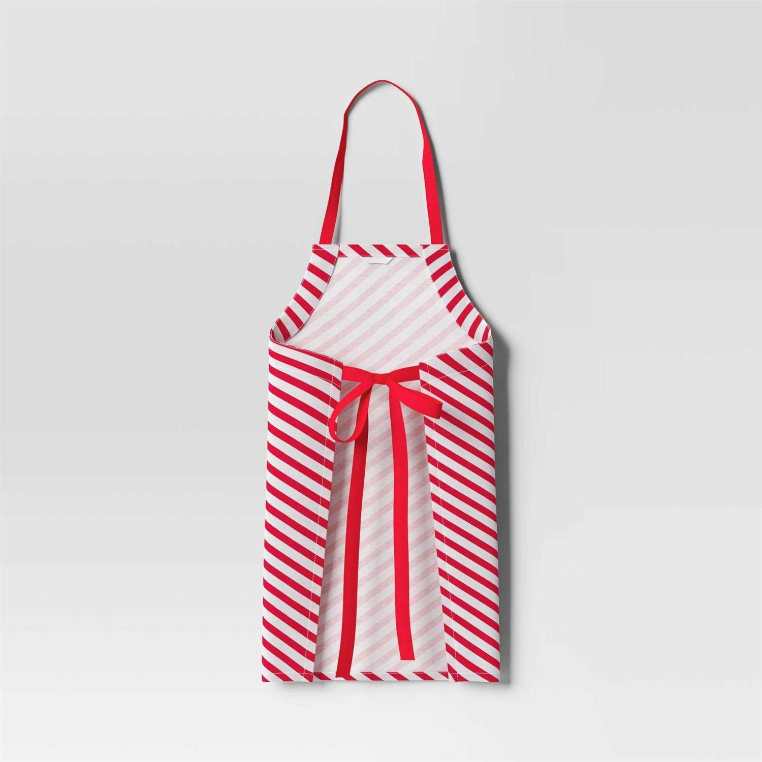 Wondershop Adult Christmas Striped Cooking Apron Red