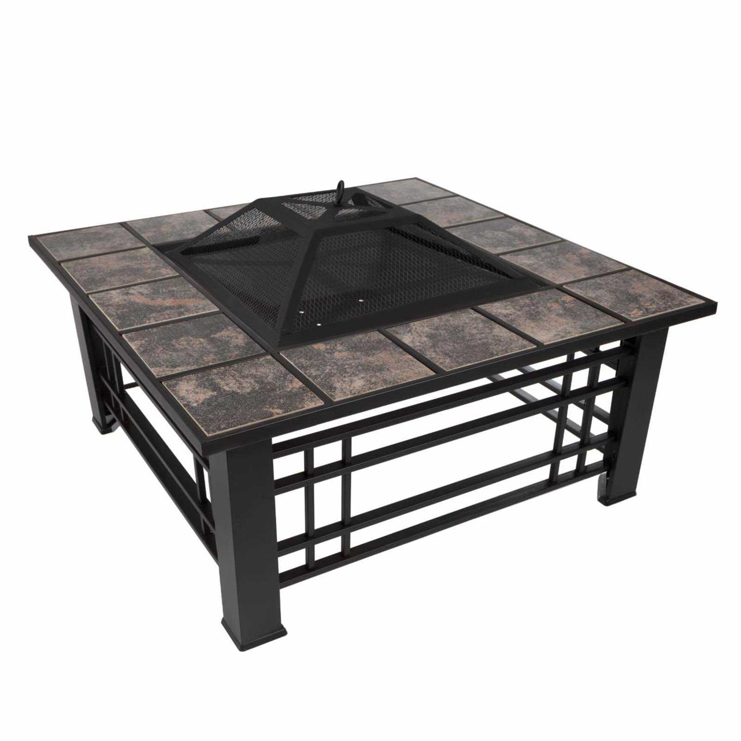 Pure Garden 32-Inch Outdoor Wood Burning Firepit/Fireplace