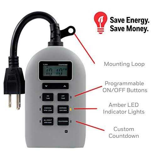 UltraPro Outdoor Plug-in 24-Hour Digital Timer Gray