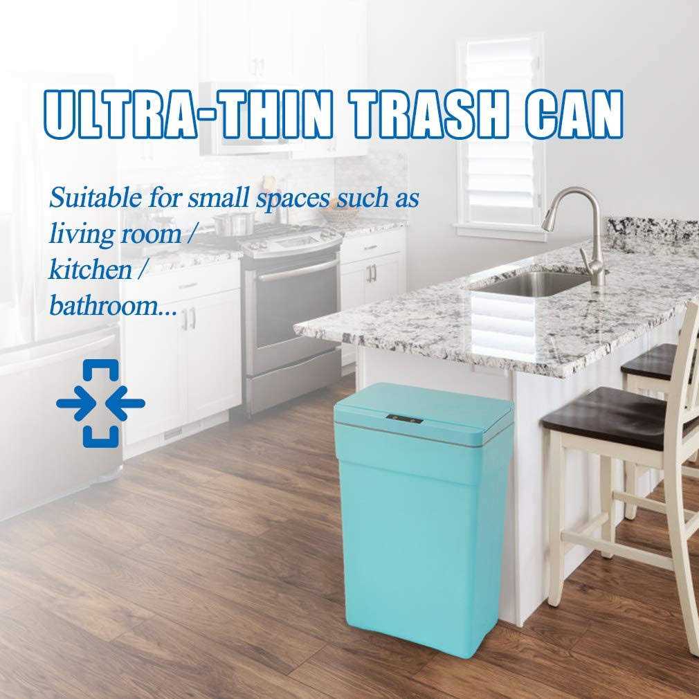 13 Gallon Trash Can Plastic Kitchen Trash Can Automatic Touch Free High-Capacity Garbage Can with Lid for Bedroom Bathroom Home Office 50 Liter