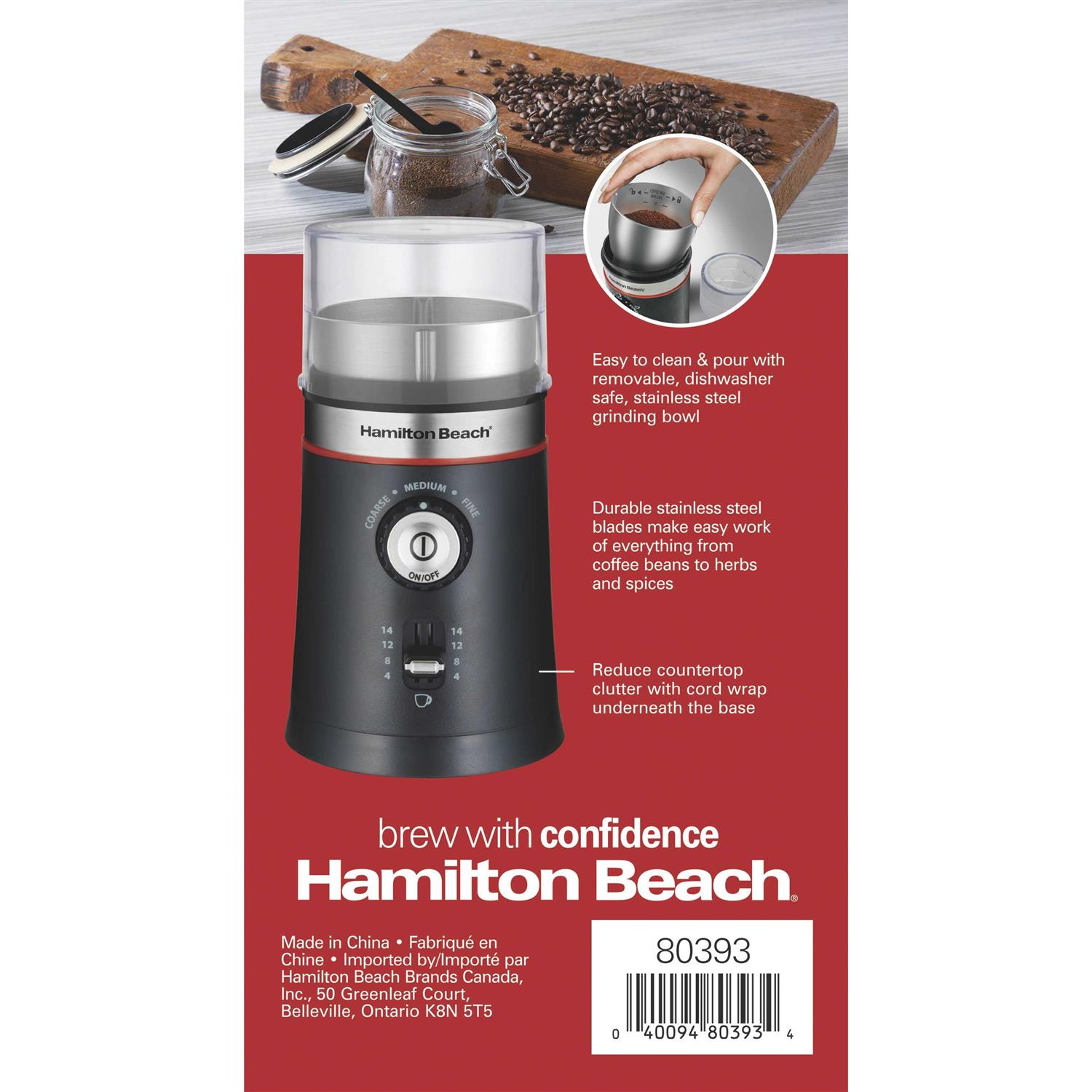 Hamilton Beach Custom Grind Coffee Grinder