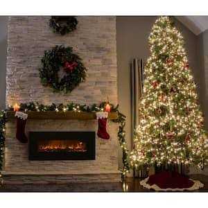 5440 BTU 36 in. Electric Fireplace Wall-Mount or Recessed 3-Color LED Flame with Touchscreen and Remote