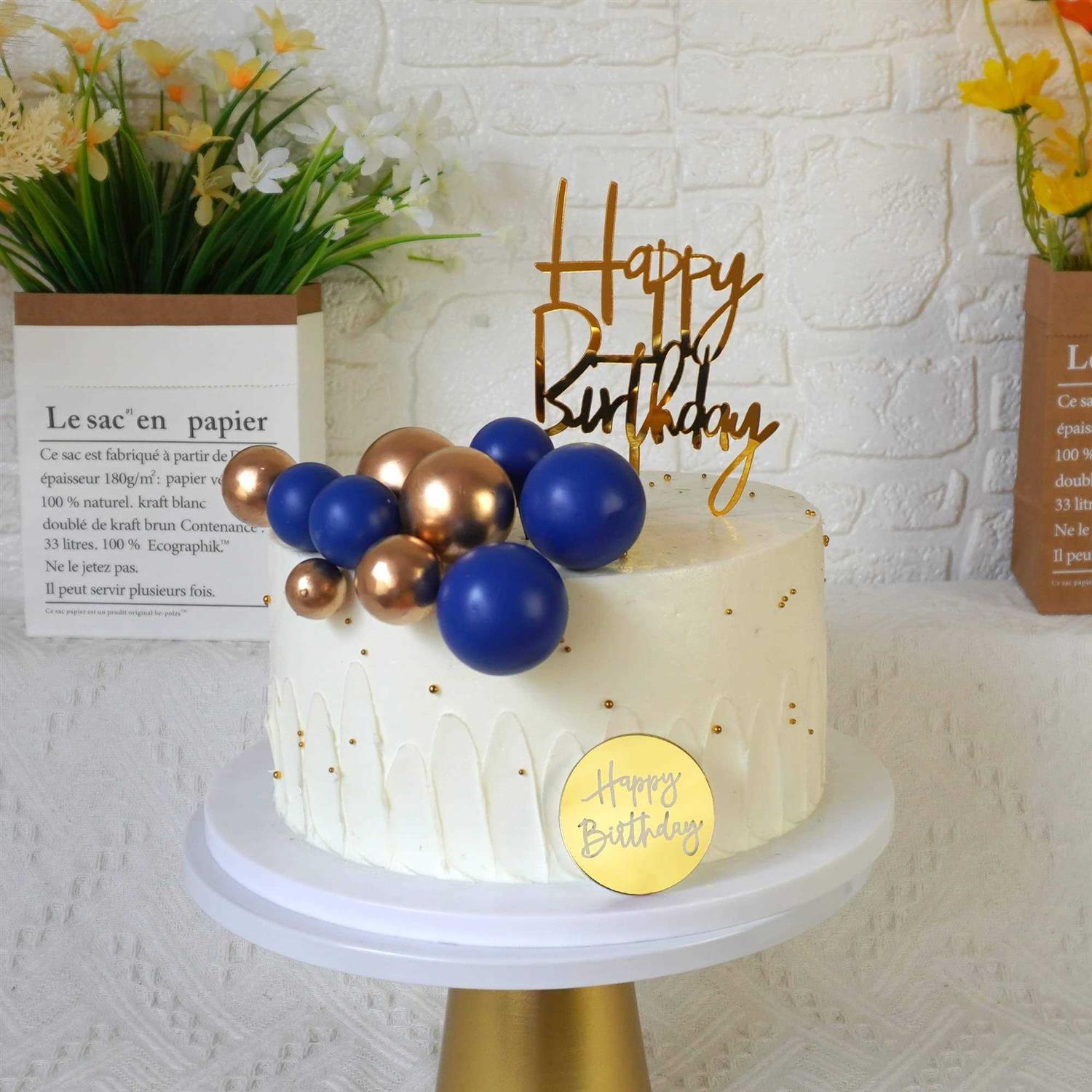 Man Cake Topper Gold Ball Cake Topper Happy Birthday Boho Cake Topper Decorations Boho Wedding Man Boy Birthday Party Baby Shower