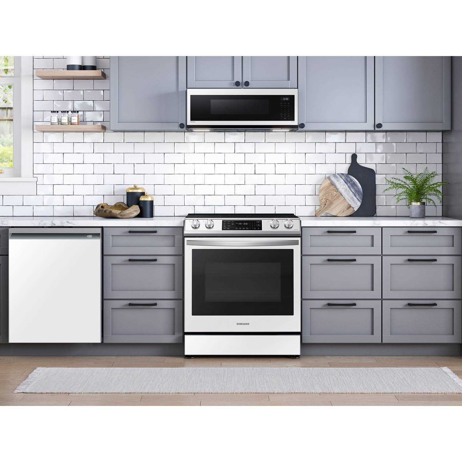 Samsung Bespoke 1.1 cu. ft. White Glass Over the Range Microwave ME11CB751012AA