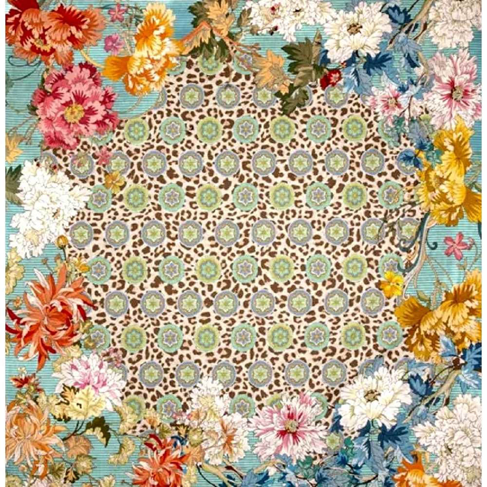 Women’s Blue Stripe Leopard Beach Blanket by Johnny Was