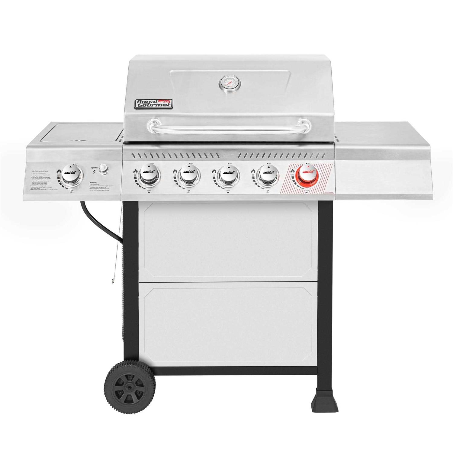 Royal Gourmet Liquid Propane Gas 5-Burner BBQ Grill with Side Burner and Sear Burner