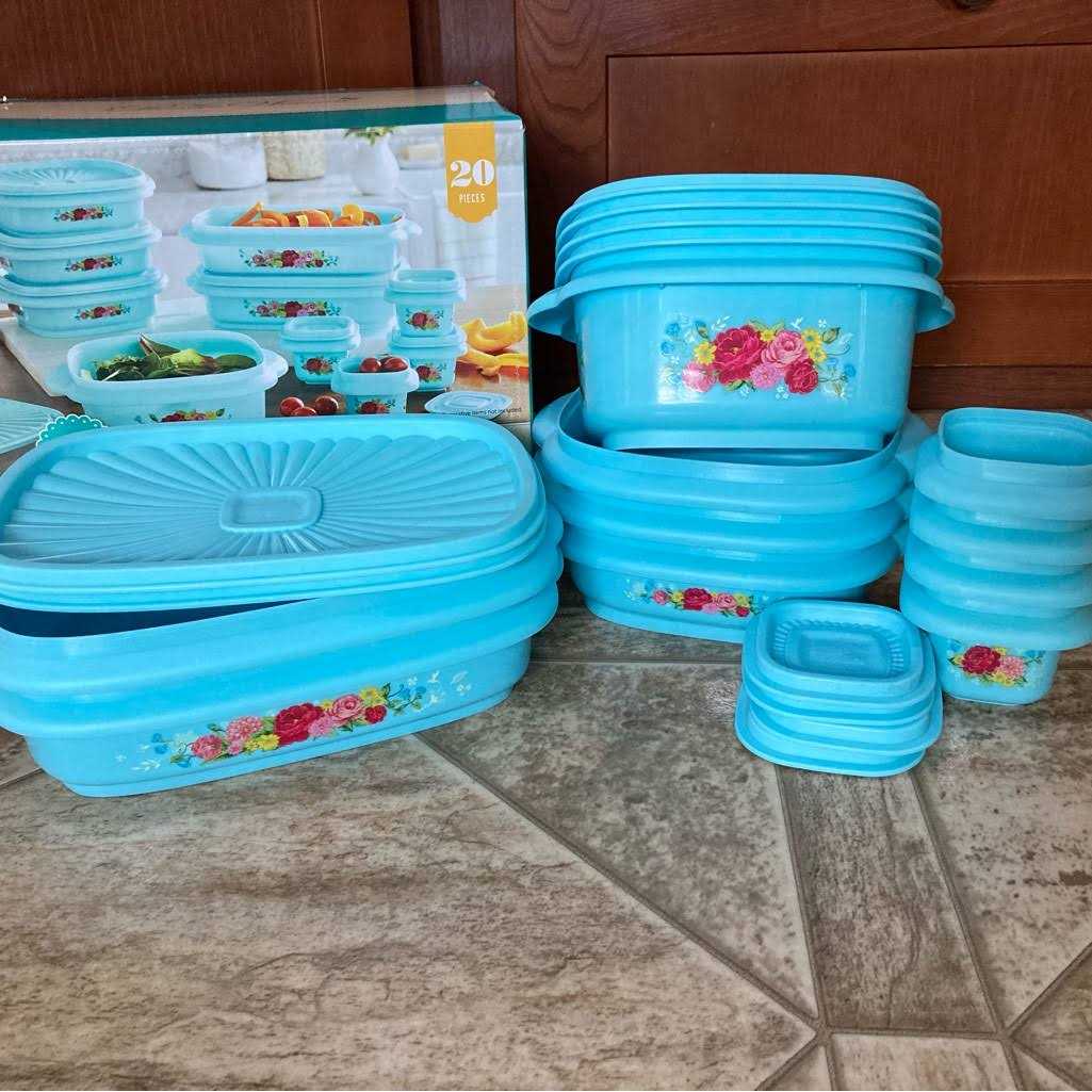 The Pioneer Woman 20 Piece Plastic Food Storage Container Variety Set