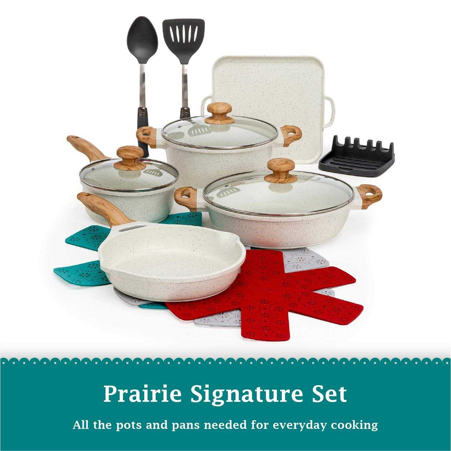 The Pioneer Woman Prairie Signature 14-Piece Cast Aluminum Cookware Set