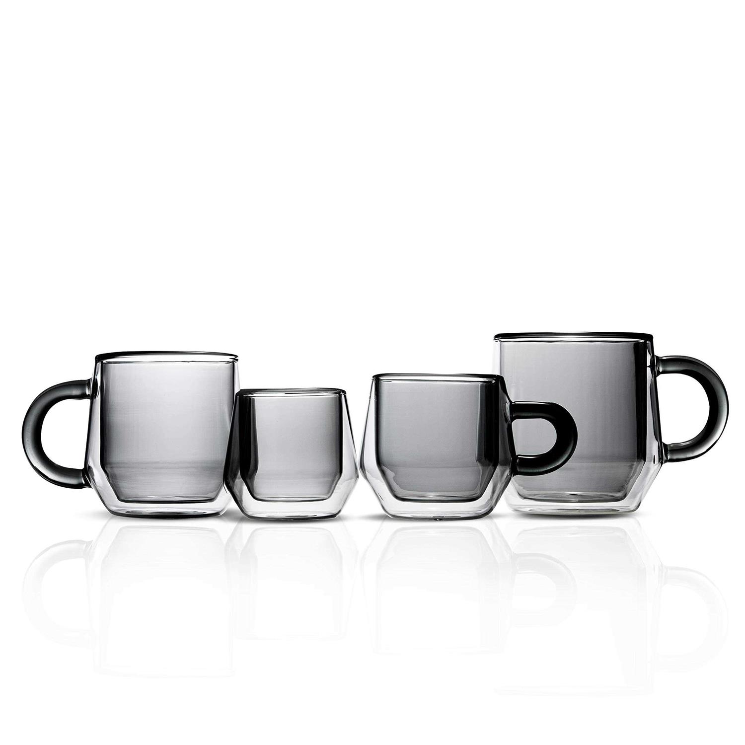 Hearth Glass Double Walled Glass Coffee Mugs