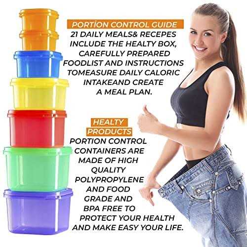 Portion Control Container and Food Plan 21 Day Portion Control Container Kit for Weight Loss