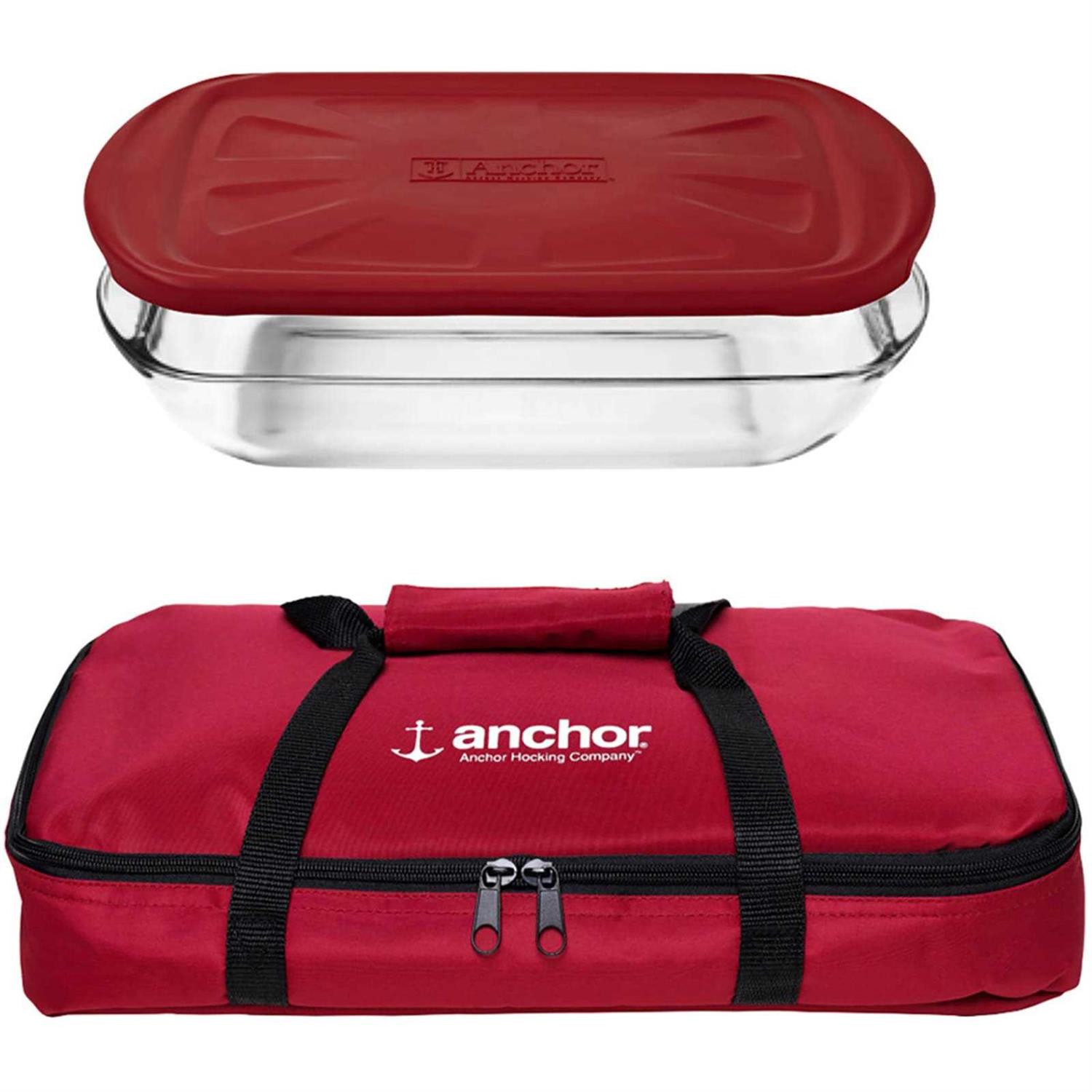 Anchor Hocking Red 3-Piece Bake & Take Set