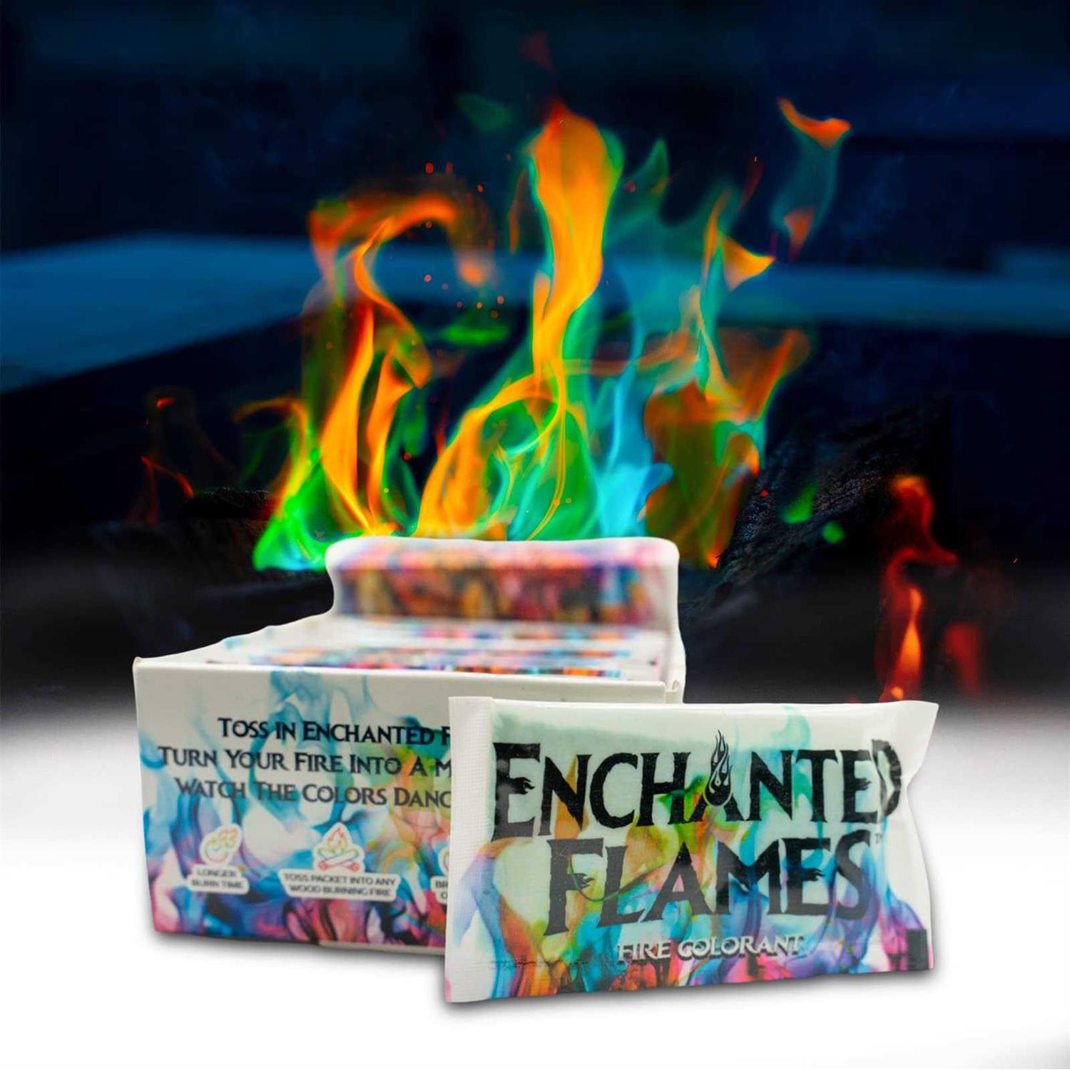 Enchanted Flames Pack Fire Changing Color Packets for Campfires, Fire Pits, and Outdoor Wood Fireplaces