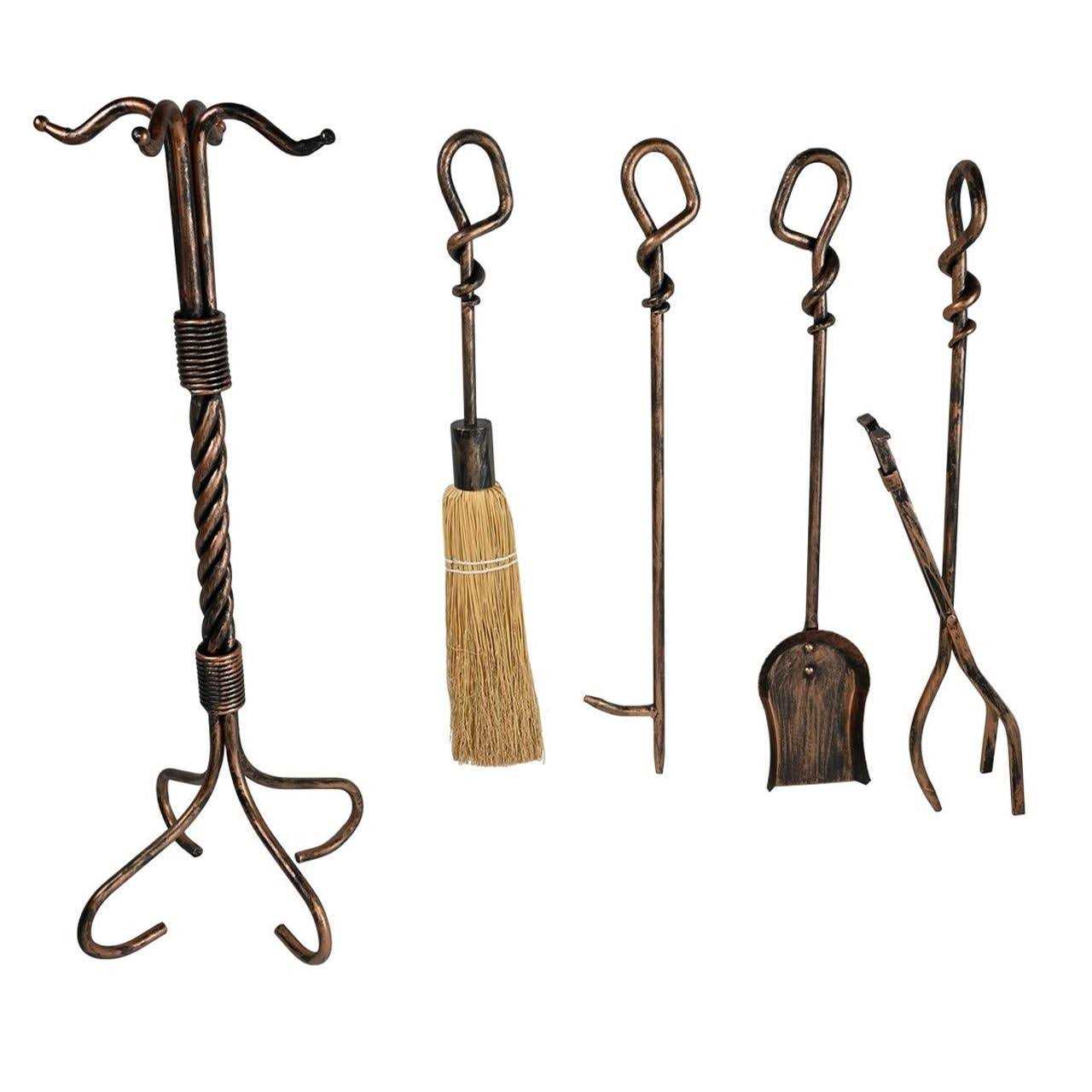 Uniflame 5 Piece Antique Rust Wrought Iron Toolset F-1695