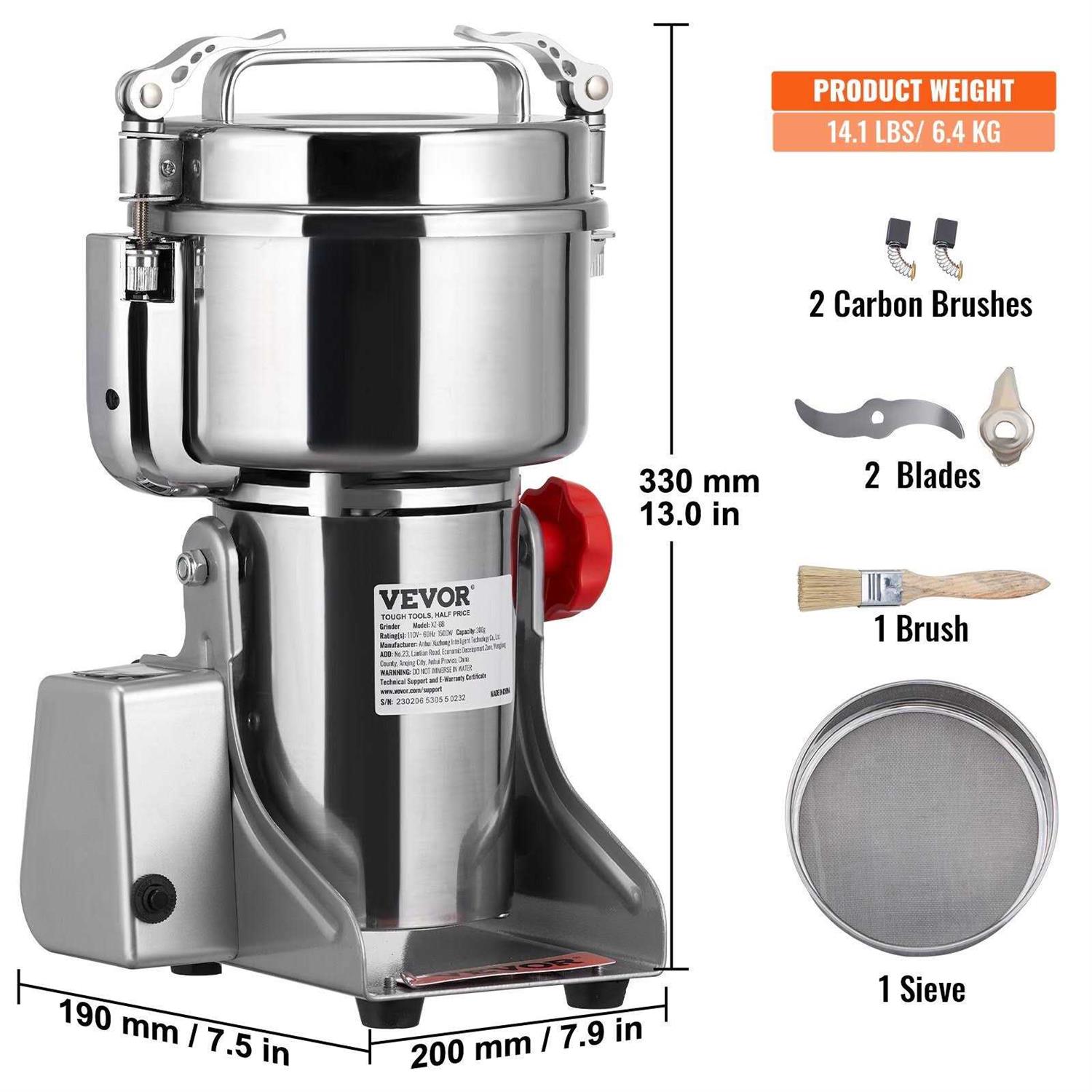 Bentism 1000g Electric Grain Grinder Commercial Spice Grinder Electric Grain Mill Grinder High Speed
