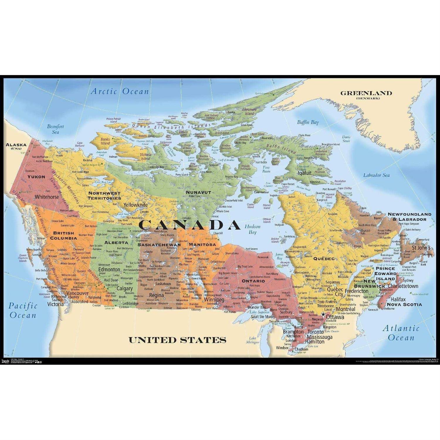 Trends International Map Canada Poster
