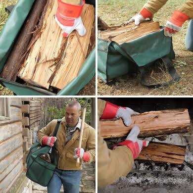 Cougar Outdoor Firewood Carrier Log Carrier Waterproof Heavy Duty Extra Large Capacity Canvas Wood Carrying Bag for Firewood