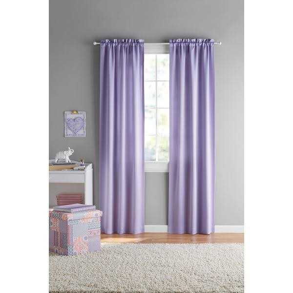 Your Zone Solid Polar Pink Room Darkening Rod Pocket Curtain Panel Pair