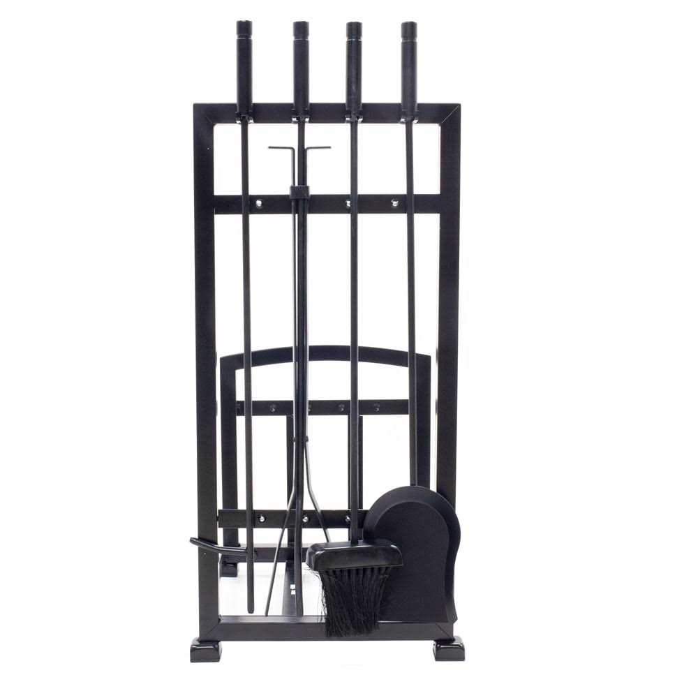 Pleasant Hearth Harper Log Holder with Fireplace Tools Set