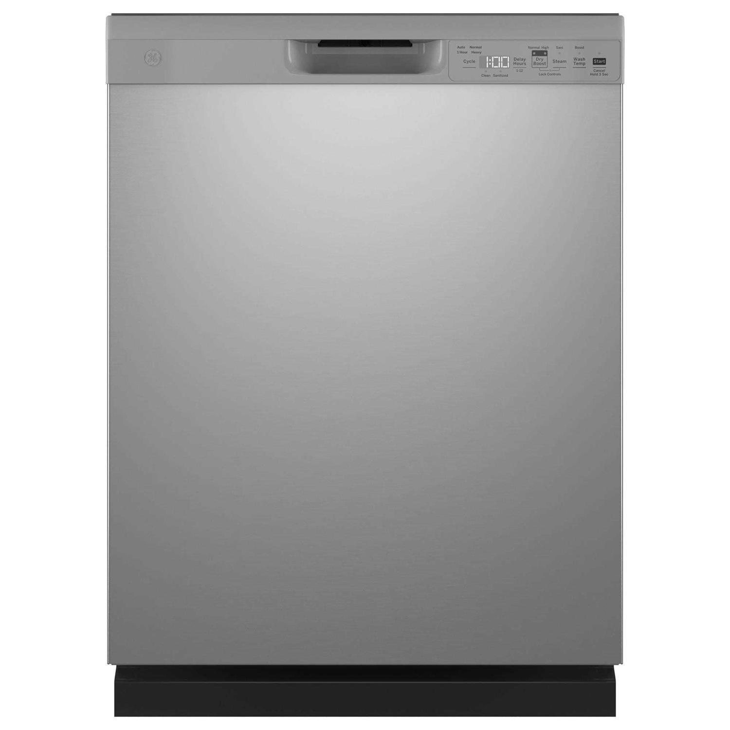 GE Front Control With Plastic Interior Dishwasher With Sanitize