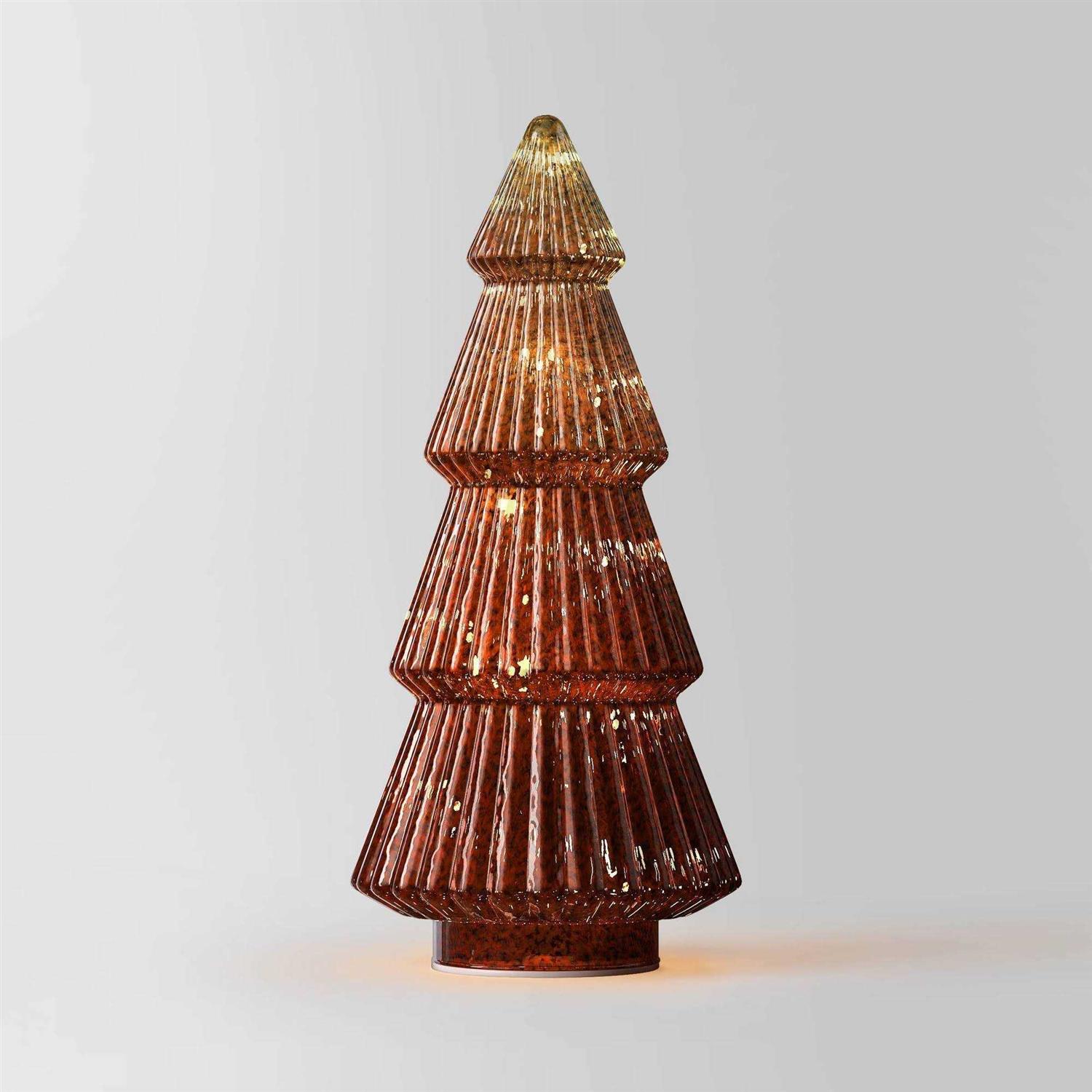 Wondershop 14.75 Battery Operated Lit Glass Christmas Tree Sculpture