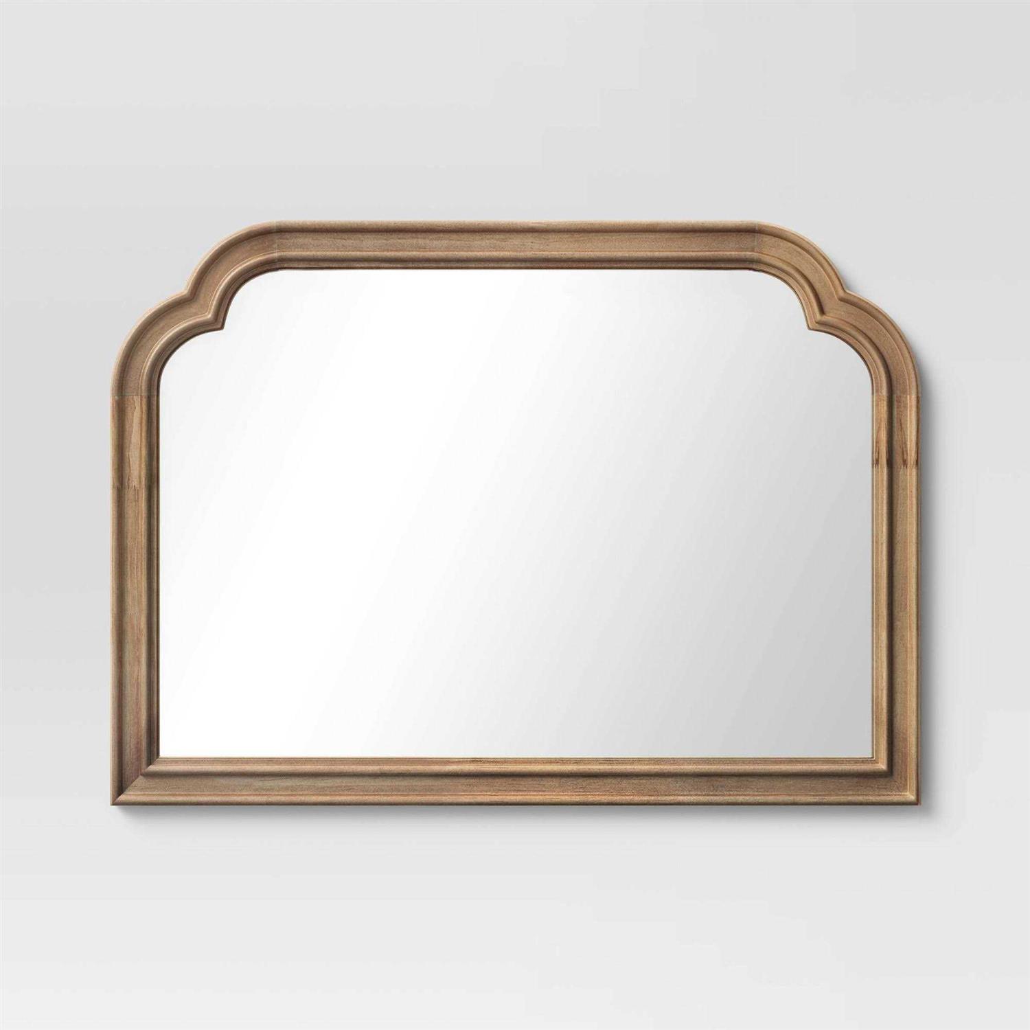 Threshold 36 x 26 French Country Mantle Wood Mirror Natural