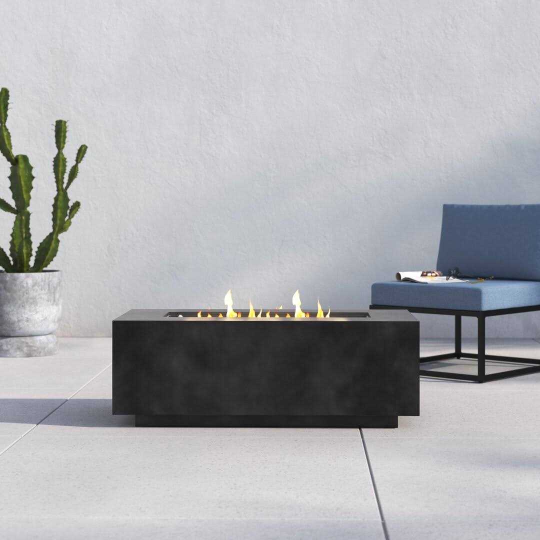 AllModern Rashid Concrete Propane Outdoor Fire Pit Table Finish