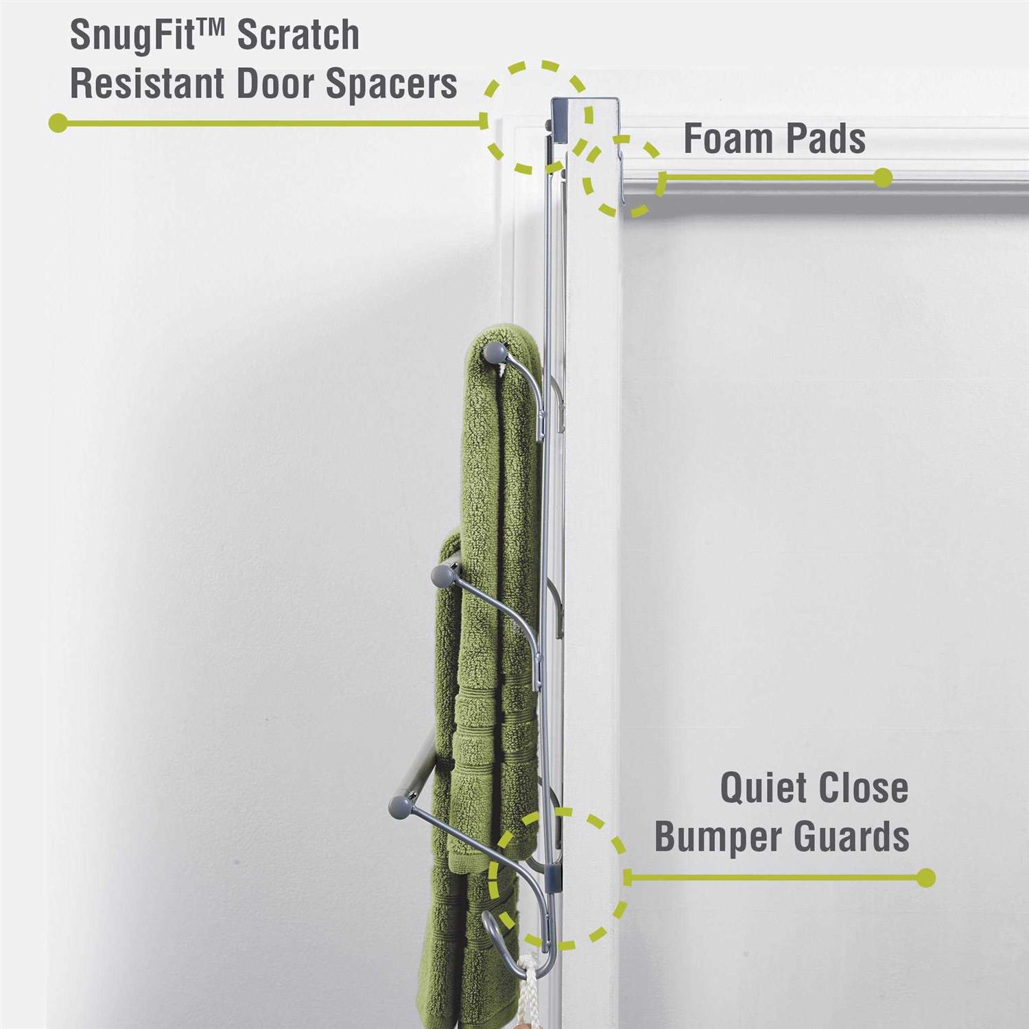 Zenna Home Satin Nickel 3 Tier Over-the-Door Towel Bar