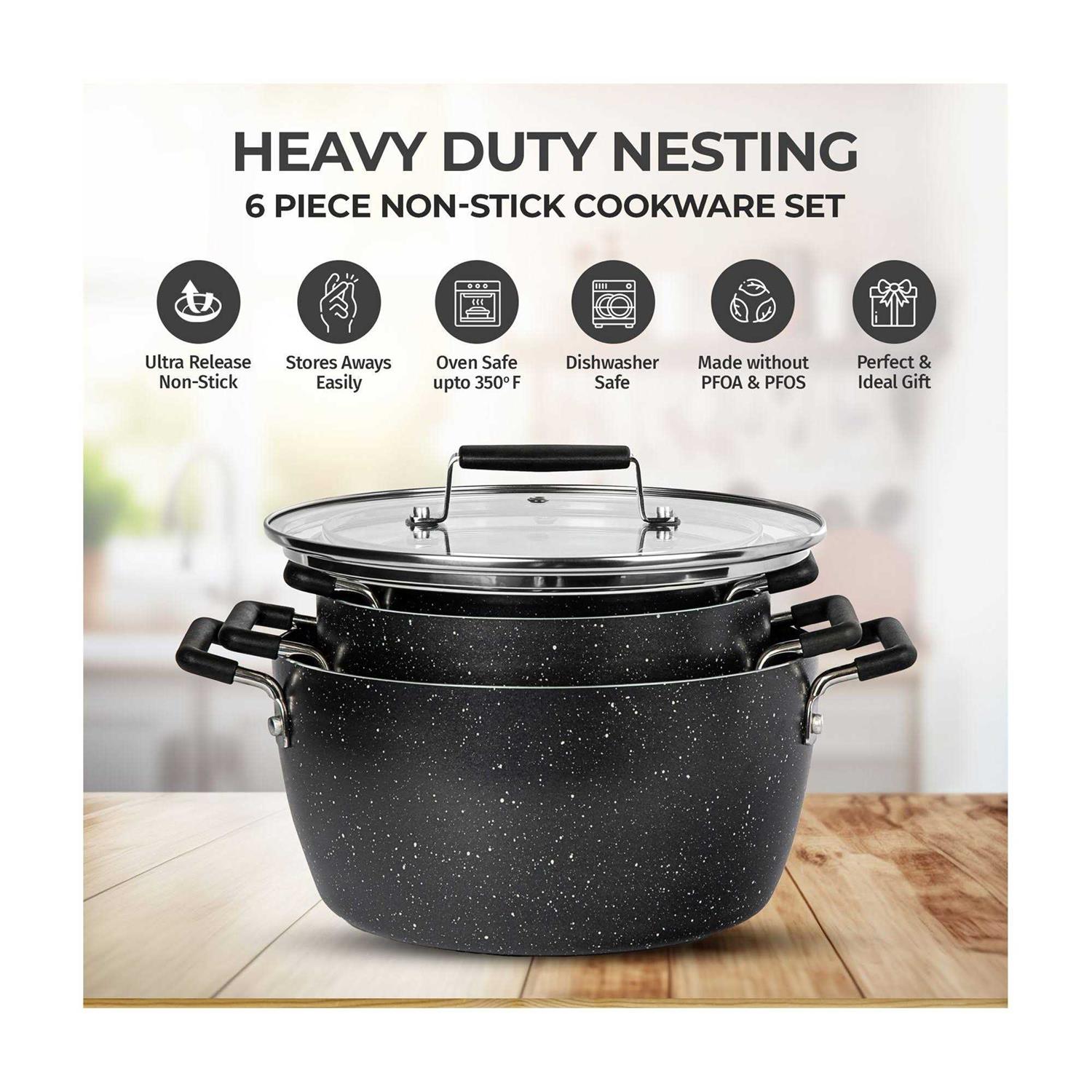 Granite Stone 6 Piece Nesting Pots