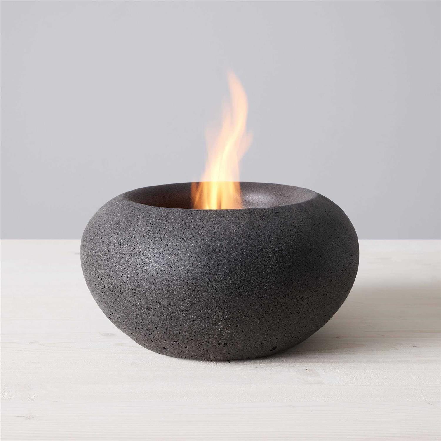 TerraFlame Stone Concrete Table Top Gel Fuel Fire Bowl Indoor and Outdoor Use TerraFlame