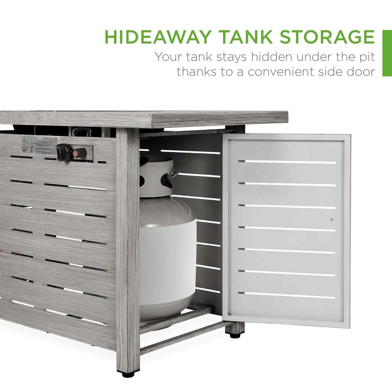 Best Choice Products 42in Fire Pit Table 50,000 BTU Rectangular Steel Propane Gas w/ Cover