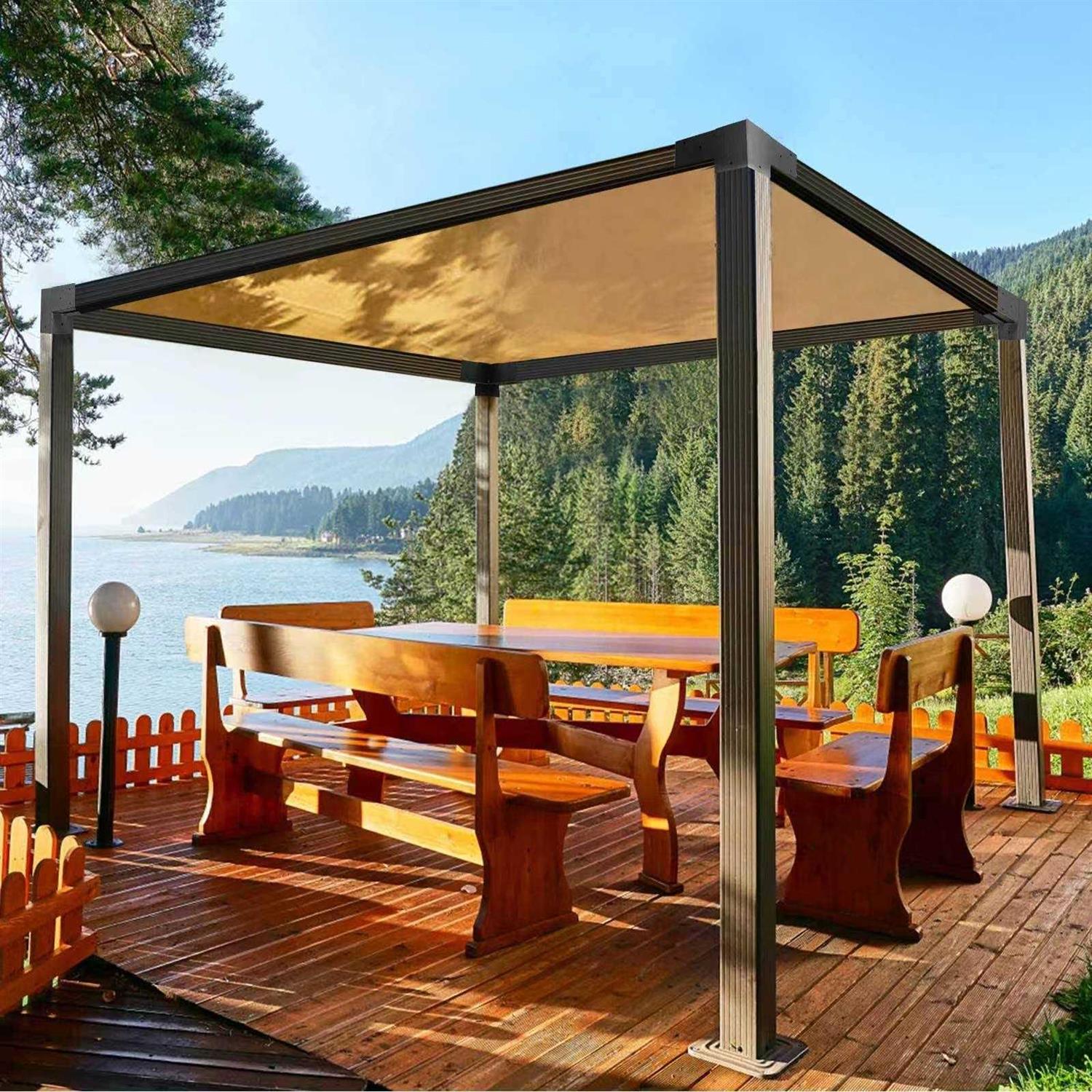 Wilkblck Pergola Brackets 4PCS Woodworks Pergola Kit 3-Way Right Angle Corner Bracket Elevated Wood Stand Kit Pergola/Gazebo Kit Hardware for 4×4