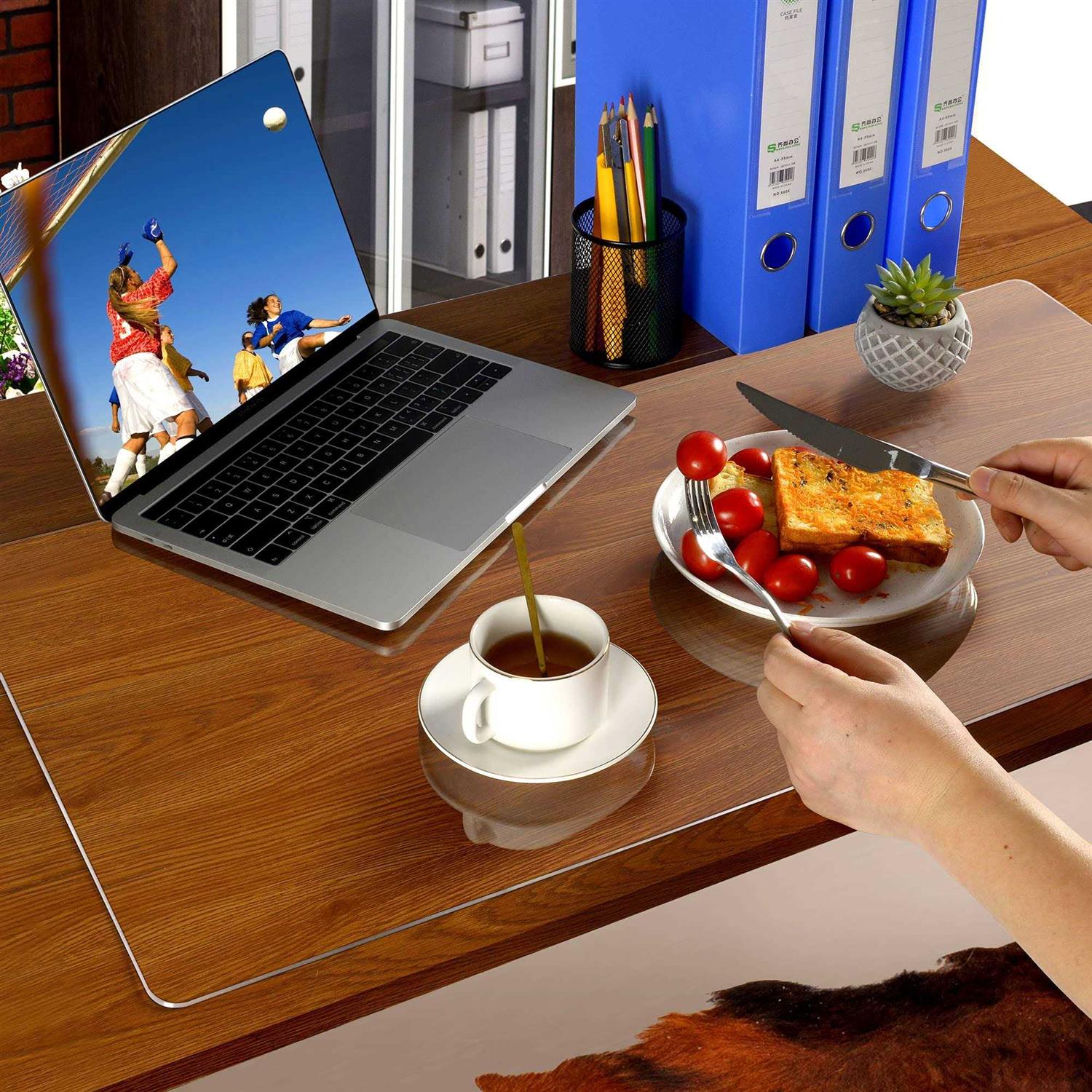 Clear Desk Mat on top of desks 24 x 14 inches