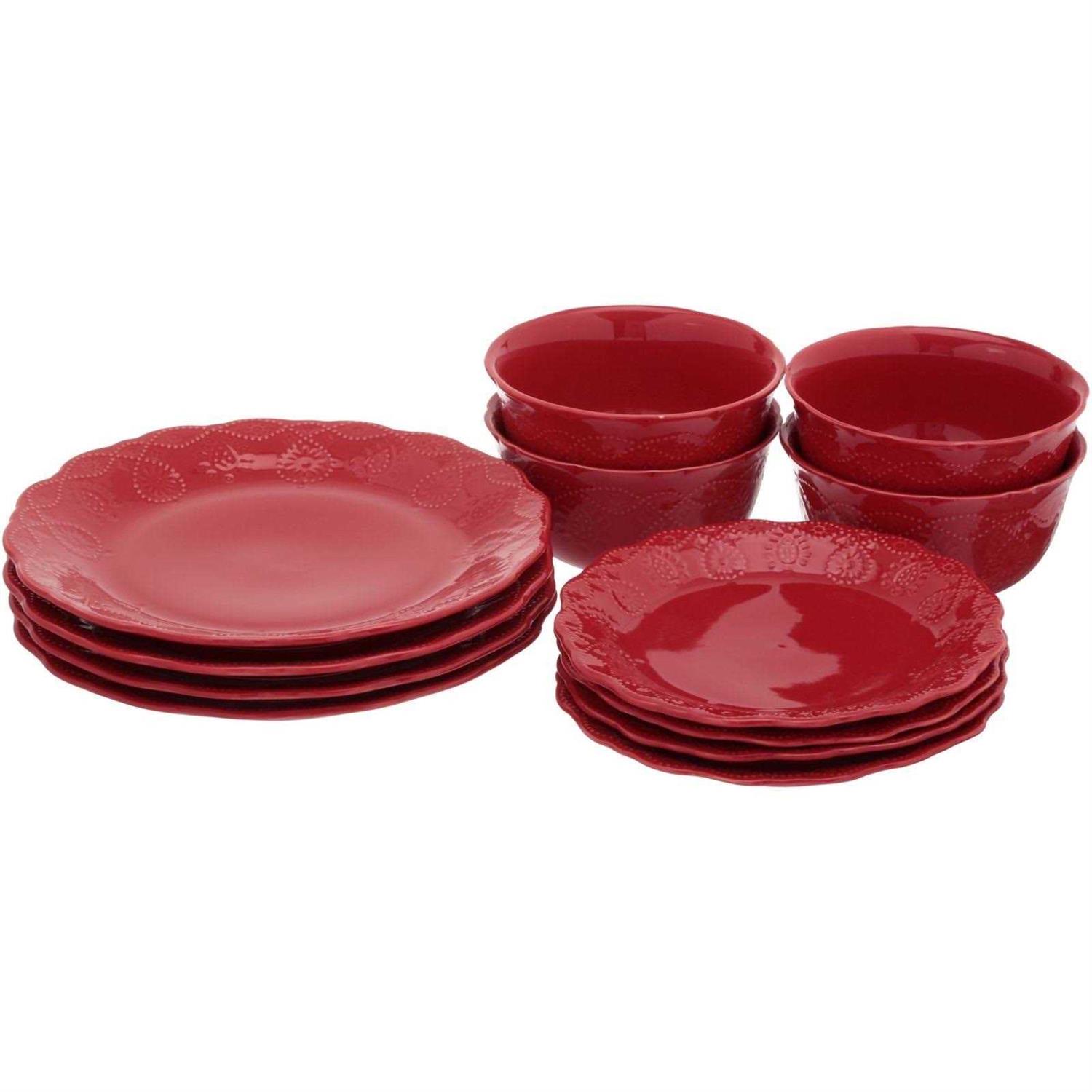 The Pioneer Woman Paige 12-Piece Dinnerware Set