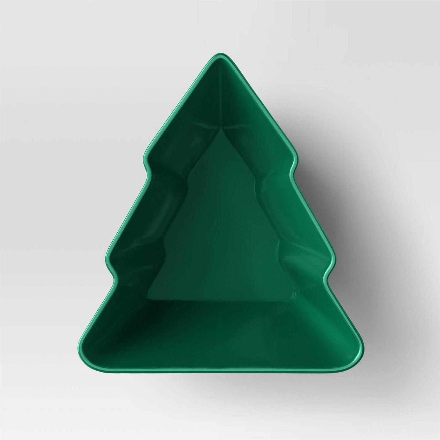 Wondershop 8oz Christmas Plastic Figural Tree Dip Bowl Green