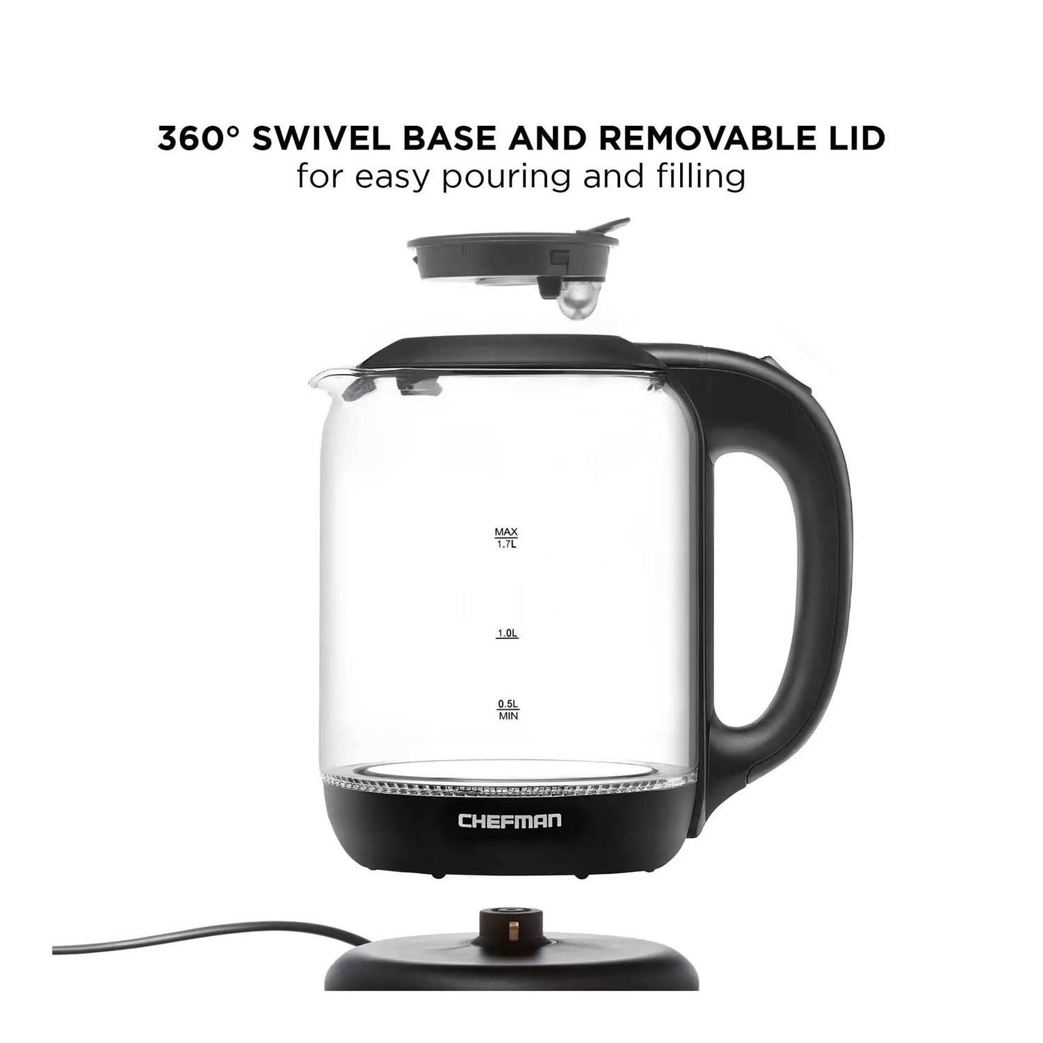 Chefman 1.7 Liter Electric Kettle With Easy Fill Lid