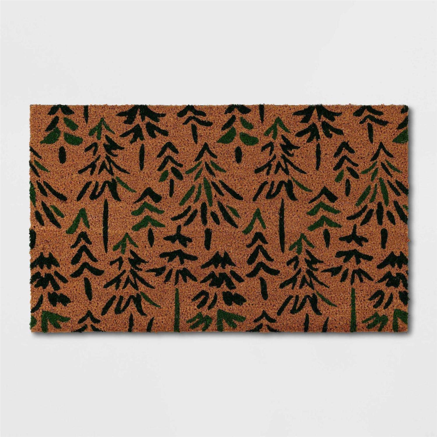Threshold 1’6×2’6 Christmas Tree Coir Doormat Green
