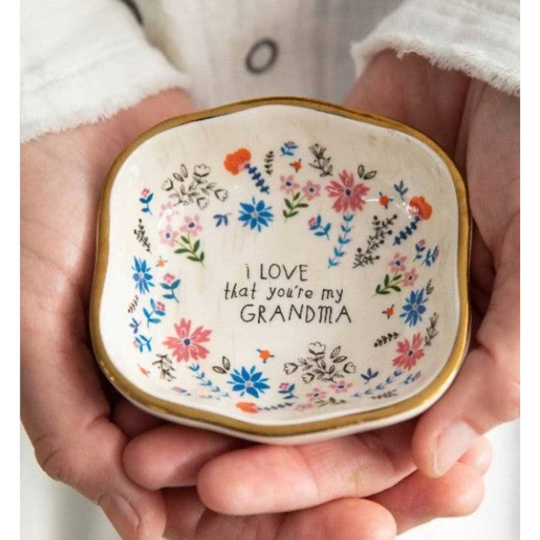 Natural Life Antiqued Trinket Bowl Grandma