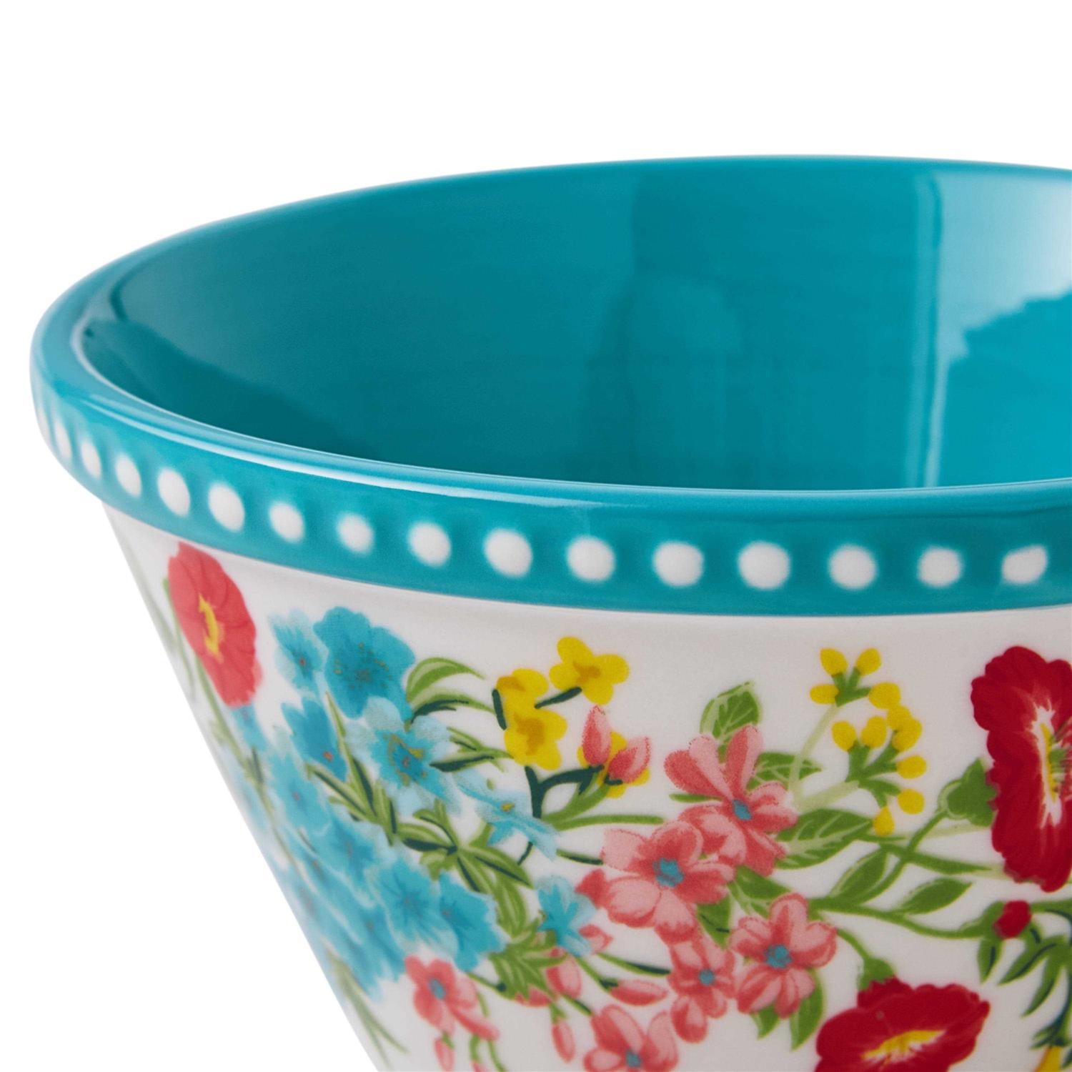 The Pioneer Woman 6 Piece Fancy Flourish Ramekin Set with Carrying Caddy