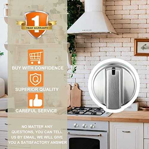 5 Pack Stainless Steel WB03x24818 Gas Stove Knob Replacement for ge,PS11729081 AP5989029 100% Stainless Steel Stove Replacement Knobs,Compatible
