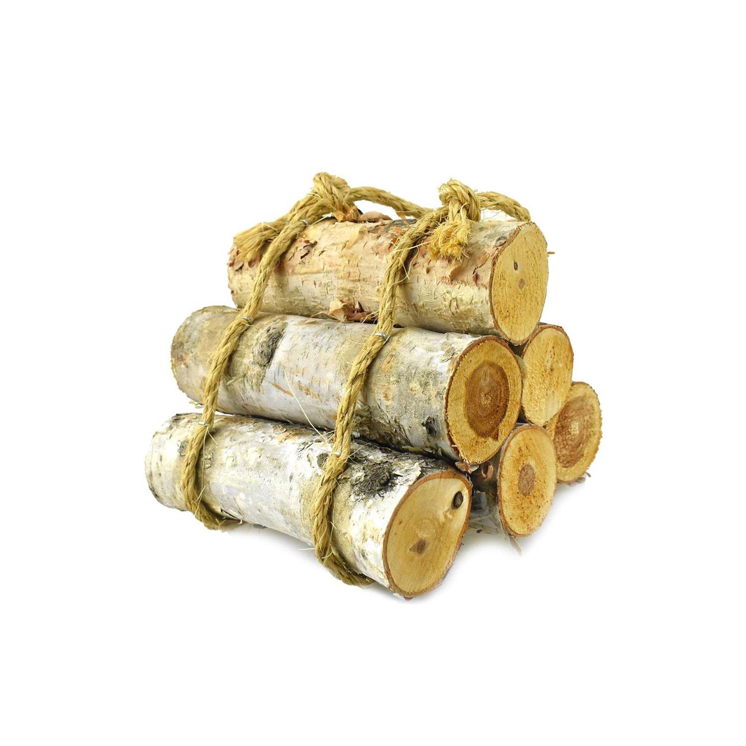 Natural Birch Wood Roped Log Bundle