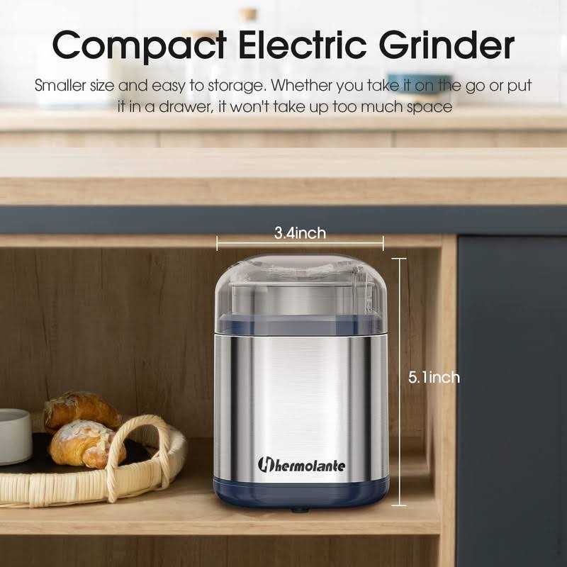 Hermolante Herb Grinder Spice Grinder, 200 w Herb Grinder with Stainless Steel Blade And Cleaning Brush