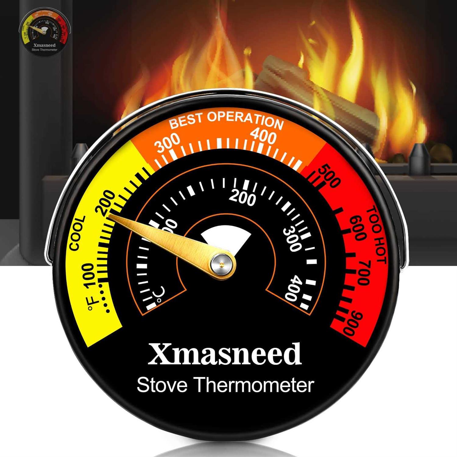 Xmasneed Wood Stove Thermometer Magnetic Oven Stove Temperature Stove Top Thermometer Fo