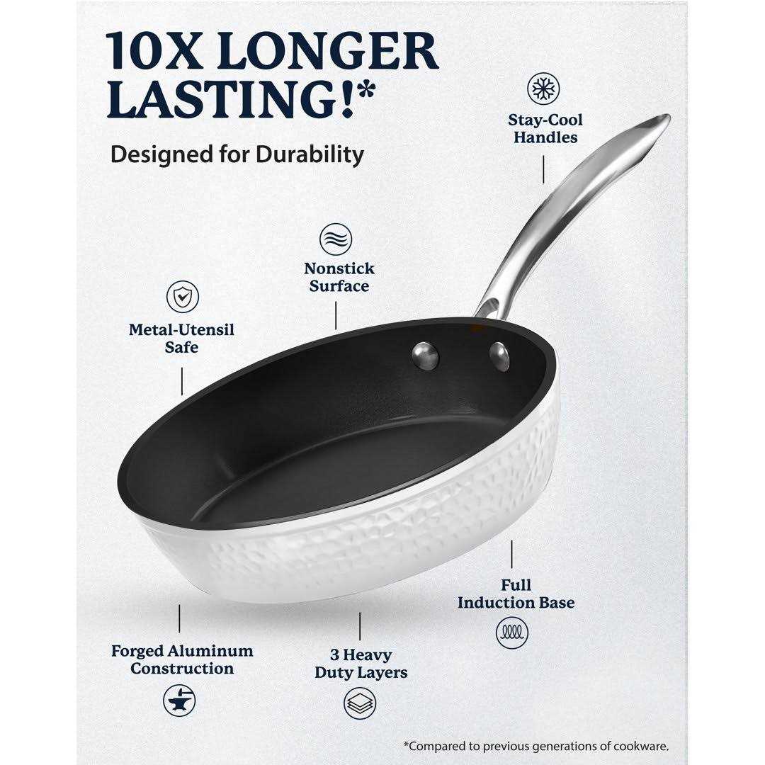 Granitestone Charleston Collection Hammered 15 Piece Nonstick Cookware Set with Utensils