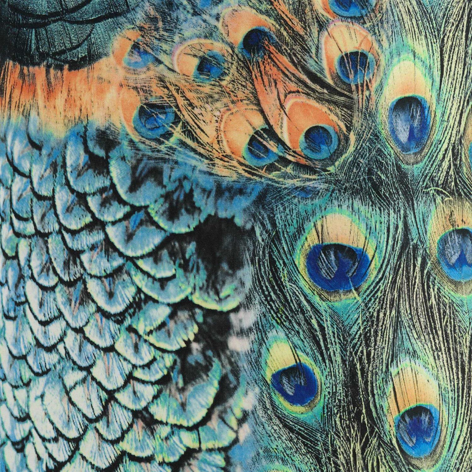Springcrest Peacock Print Drum Lamp Shade 14x16x11