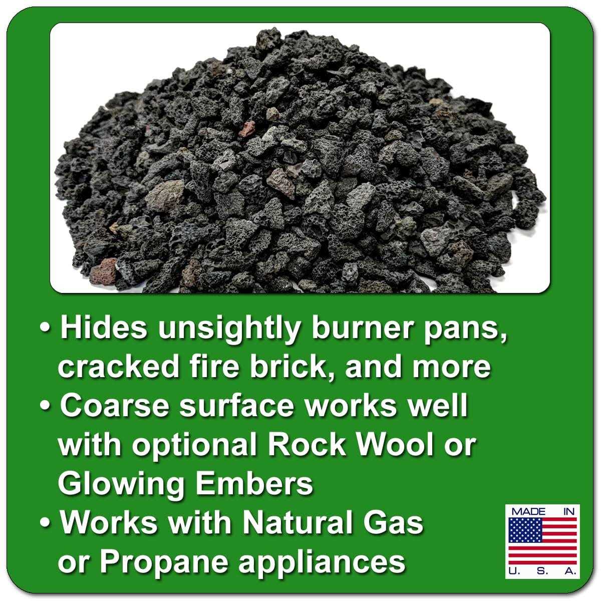 Midwest Hearth Natural Lava Rock Granules for Gas Log Sets and Fireplaces