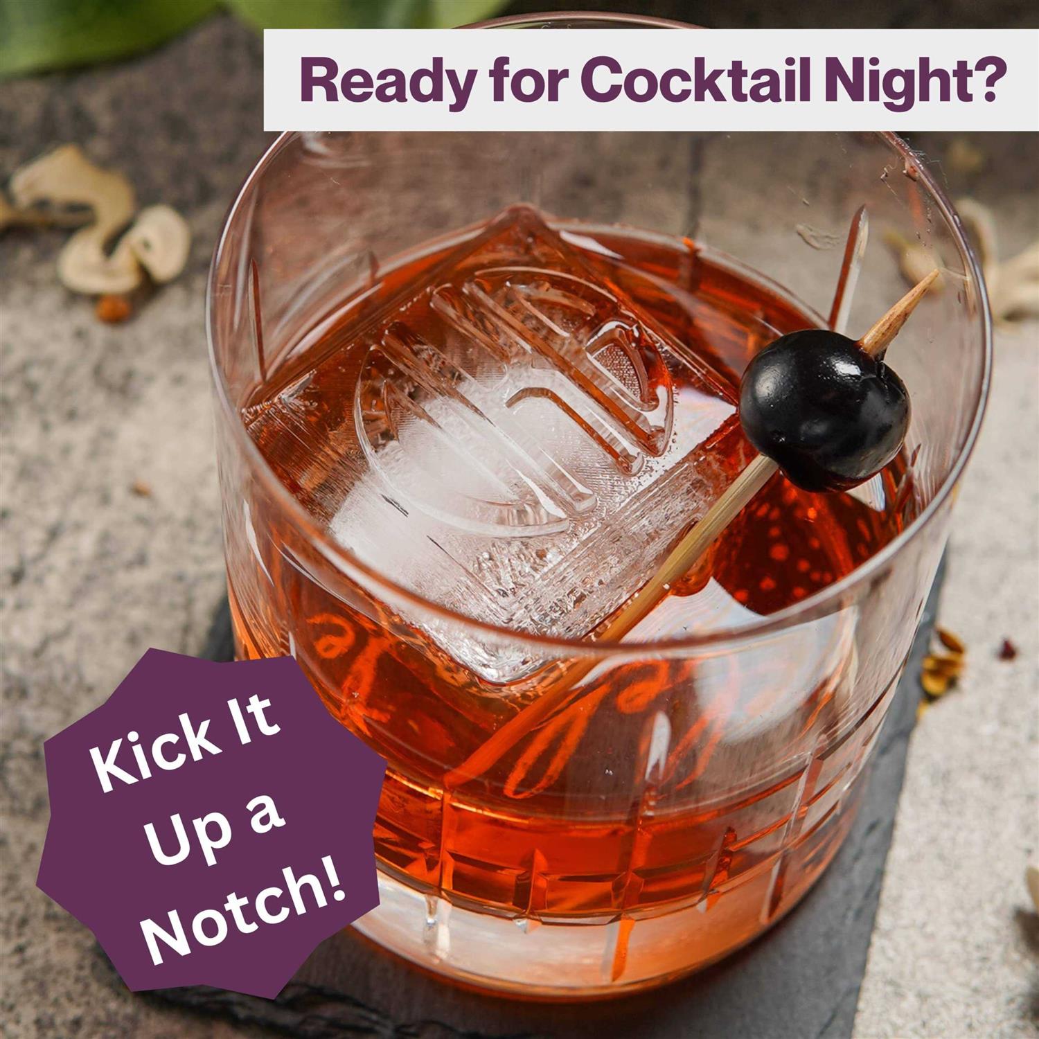 Siligrams Customized Silicone Ice Cube Mold Custom Ice Cube Mold Personalized 1.75-Inch