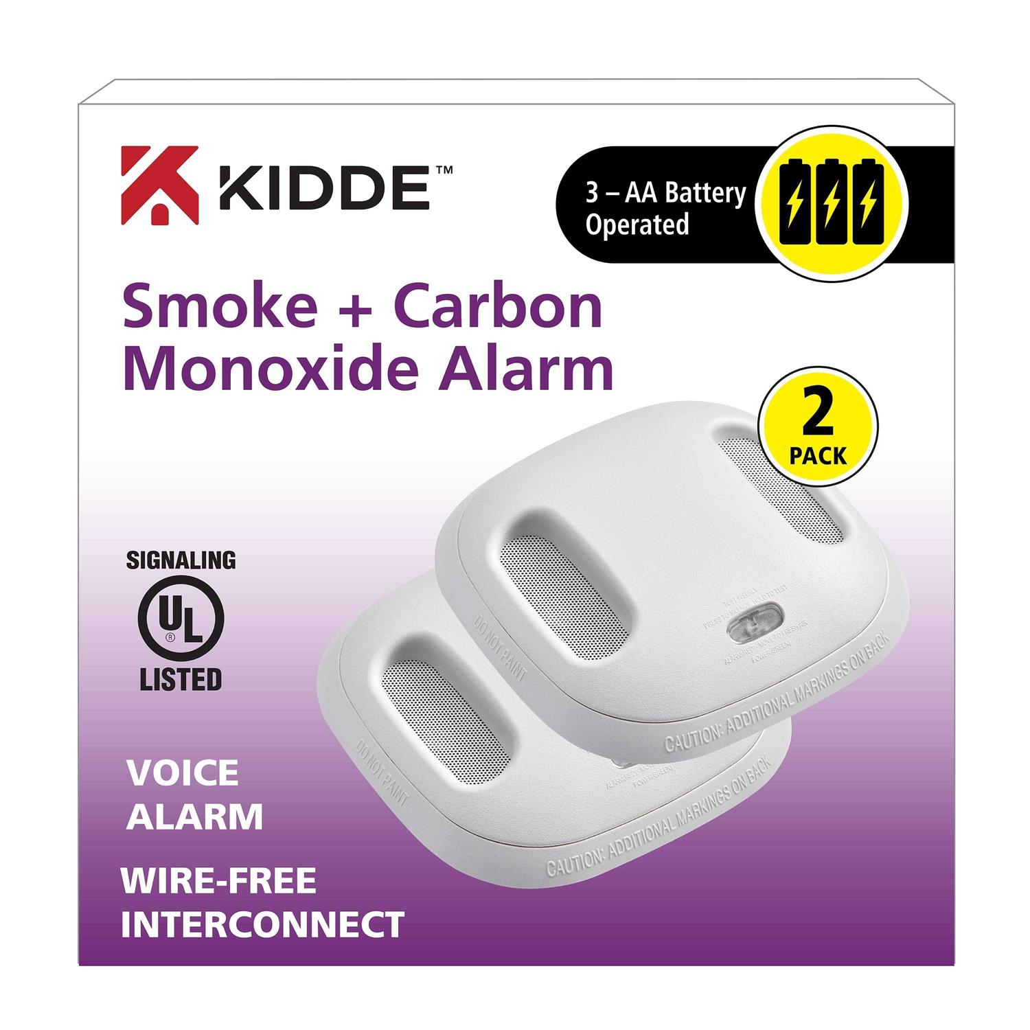 Kidde Battery Operated Wireless Combination Carbon Monoxide & Smoke Detector with Voice Alert