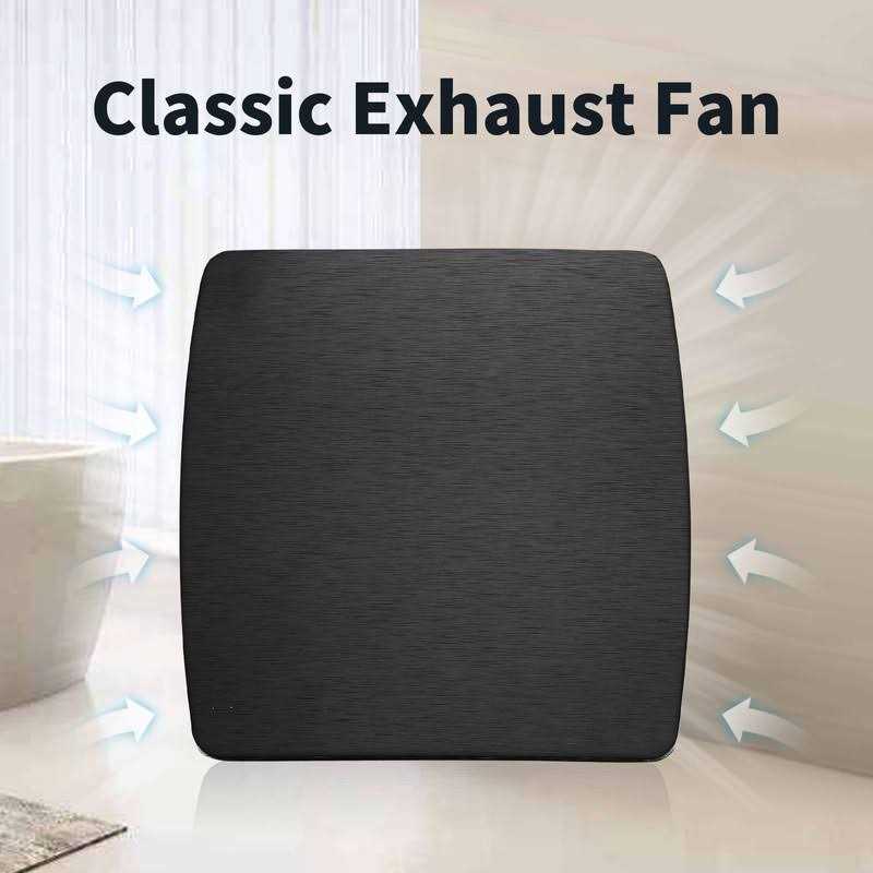 Zeyzer Black Bathroom Fan 110 CFM 1.0 Sone 5.9 Duct Square Ceiling or Wall Mount Ventilation Exhaust Fan for Bathroom/Corridor/Office/Laundry Room